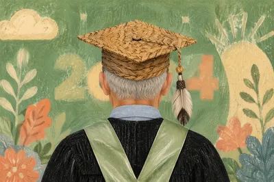 Handwoven Graduation Cap Ceremony Portrait