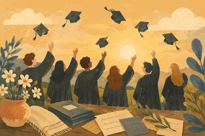 Spring Chapel Graduation Cap Celebration