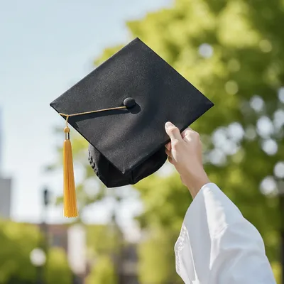 Graduation Cap Raised in Sunny Celebration