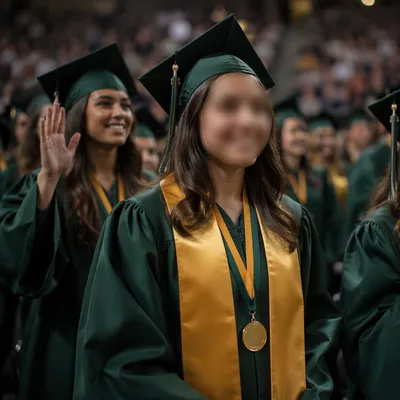 Graduation Ceremony Celebration in Indoor Arena