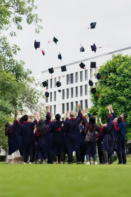 Outdoor Graduation Cap Toss Celebration