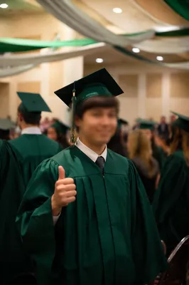 Emerald Gown Graduation Ceremony Celebration