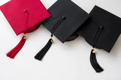 Graduation Caps Flat Lay Celebration Scene