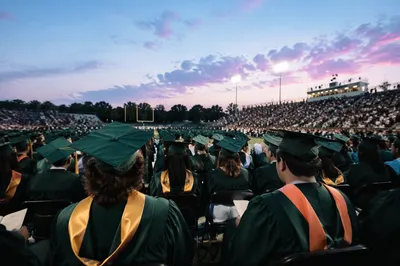 Outdoor Graduation Ceremony at Dusk