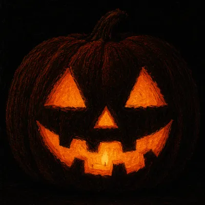 Glowing Carved Halloween Jack O Lantern