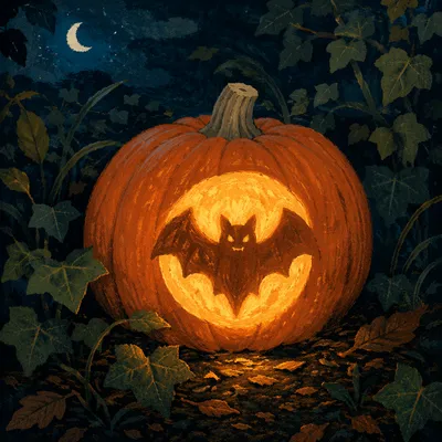 Glowing Jack O Lantern Garden Night