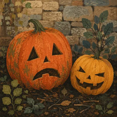Rustic Carved Jack O Lantern Pumpkins