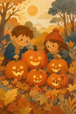 Cozy Autumn Jack O Lantern Pumpkins