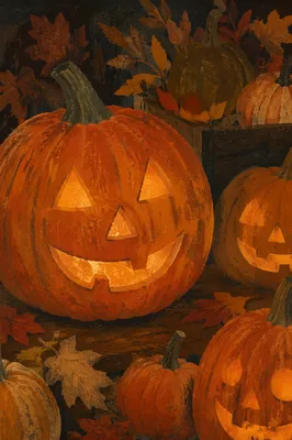 Glowing Jack O Lantern Autumn Display
