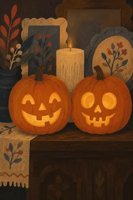 Glowing Halloween Jack O Lantern Mantel