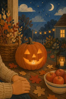Friendly Candlelit Jack O Lantern Porch