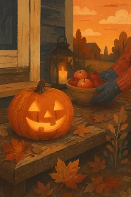 Gentle Jack O Lantern Porch Welcome