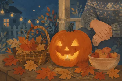 Friendly Glowing Jack O Lantern Porch