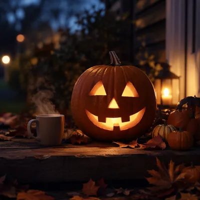 Cozy Glowing Jack O Lantern Porch