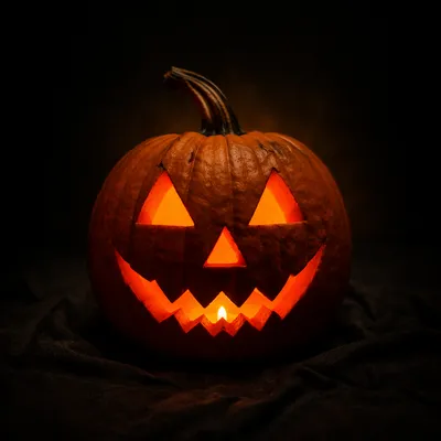 Glowing Carved Jack O Lantern Portrait