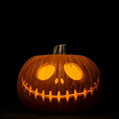 Glowing Carved Halloween Jack O Lantern