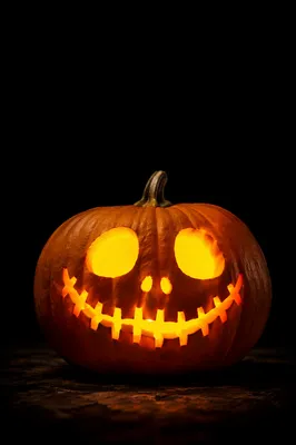 Glowing Carved Halloween Jack O Lantern