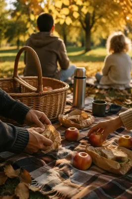 Autumn Family Picnic in Golden Park