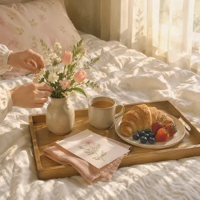 Mothers Day Breakfast in Bed Flowers
