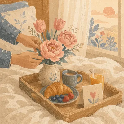 Mothers Day Breakfast in Bed Flowers