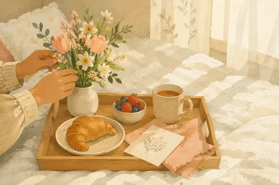 Mothers Day Breakfast in Bed Flowers