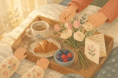 Mothers Day Breakfast in Bed Flowers
