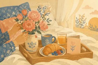 Mothers Day Breakfast in Bed Flowers