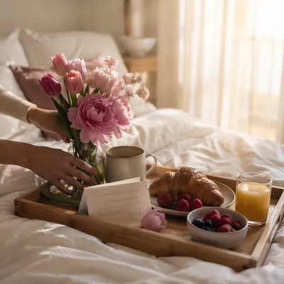 Mothers Day Breakfast in Bed Flowers