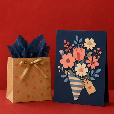 Mother’s Day Gift Bag and Floral Card