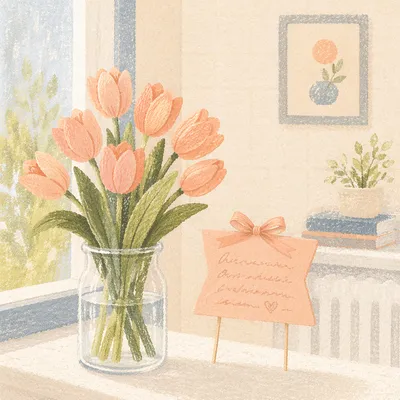 Mothers Day Tulips and Gift Card
