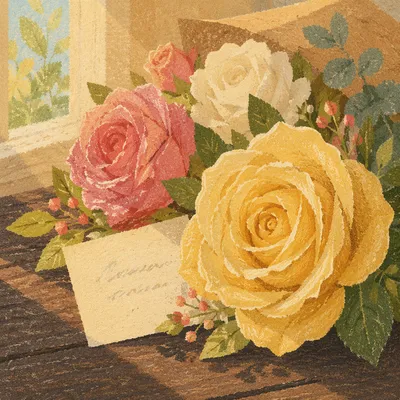 Mother’s Day Yellow Rose Bouquet Card