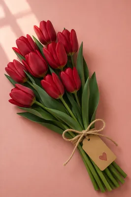 Mother’s Day Red Tulip Bouquet Card