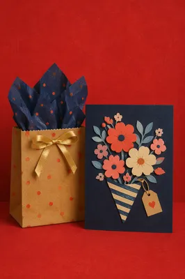 Mother’s Day Floral Gift Bag and Card