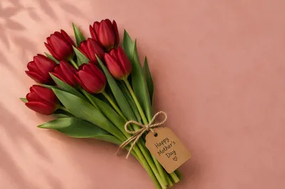 Mother’s Day Red Tulip Gift Bouquet