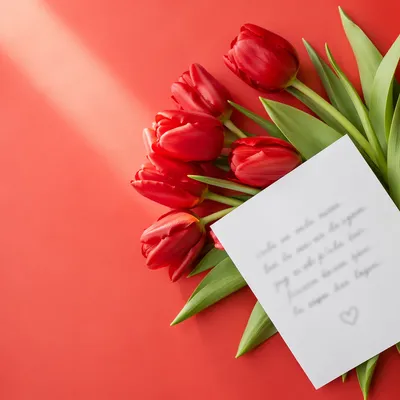 Mothers Day Tulip Gift Card Flat Lay