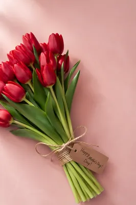 Mother’s Day Red Tulip Bouquet Gift Tag