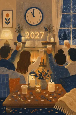 Cozy 2027 New Year Countdown Gathering