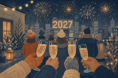 Elegant New Year 2027 Rooftop Countdown