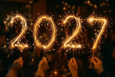 Glowing 2027 New Year Countdown Celebration