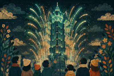 New Year 2027 Skyline Fireworks Celebration