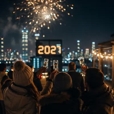 Elegant 2027 New Year Rooftop Countdown