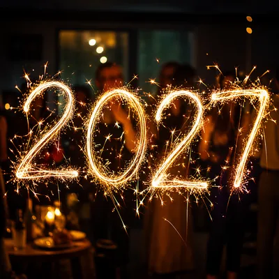 Glowing 2027 New Year Sparkler Countdown