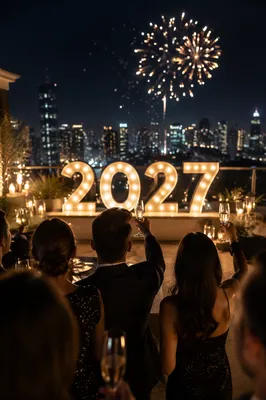 Elegant New Year 2027 Rooftop Countdown