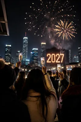Elegant New Year 2027 Rooftop Countdown