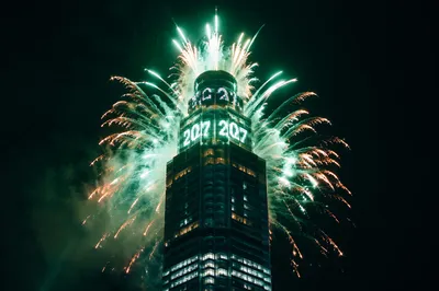 New Year 2027 Skyline Fireworks Celebration