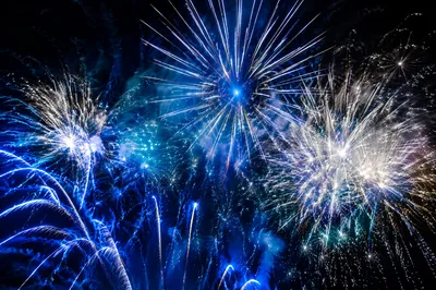 Midnight Blue New Year Fireworks Celebration