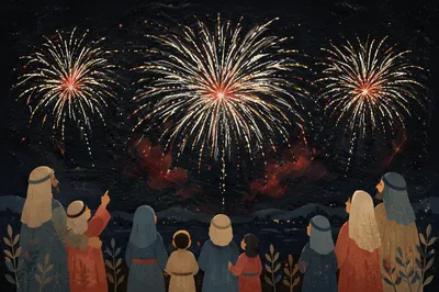 Elegant New Year Fireworks Night Celebration