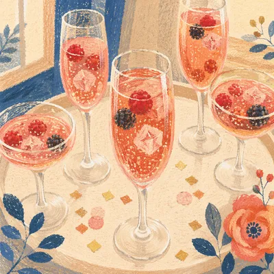 Festive Rosé Toast with Confetti