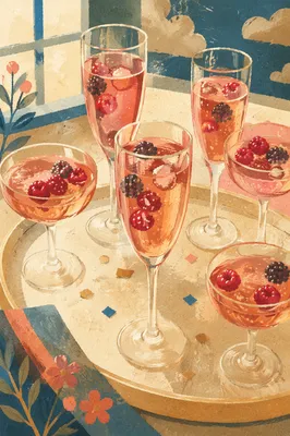 Festive Rosé Toast with Confetti