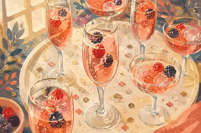 Festive Rosé Toast With Confetti